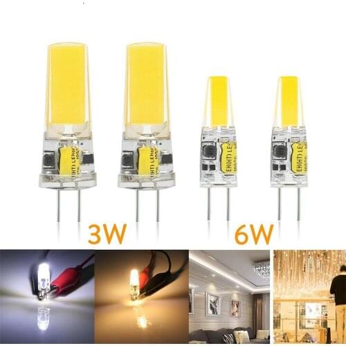 5Pcs Dimmable G4 LED COB Light 3W 6W 12V No Flickering LED Lamp Bulb Cool White/Warm White replace Halogen Spotlight Chandelier