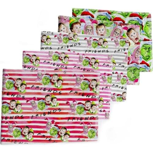 Twill printed fabric Christmas for Holiday DIY Hair Bow Bag Material 50*145CM