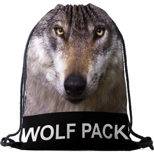 Bags backpack drawstring drawstring fashion 3D printing softback men bags unisex Womens shoulder bag knapsack Animal factory