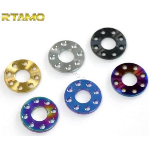 Titanium Flat Washer M6 M8 M10 Ti Motorcycle Decoration Screws 8 Holes Spacer Gasket Bolts