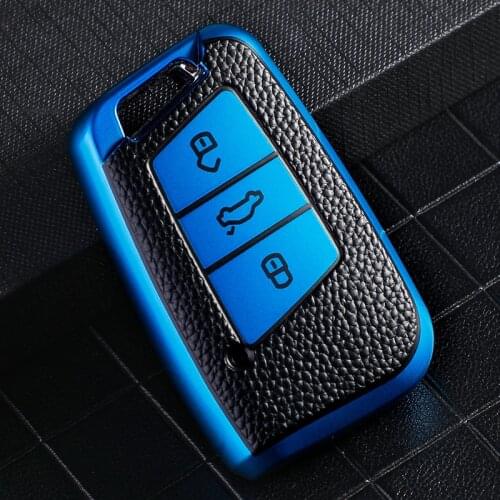 TPU Soft Car Key Cover For VW Volkswagen Magotan 2018 Passat B8 Skoda Superb A7 Keychain Leather Style Remote Protector Case