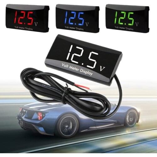 Convenient Portable Waterproof Display Digital LED High Accuracy Voltage Volt Gauge Voltmeter Car Motorcycle Panel Meter 56x28mm
