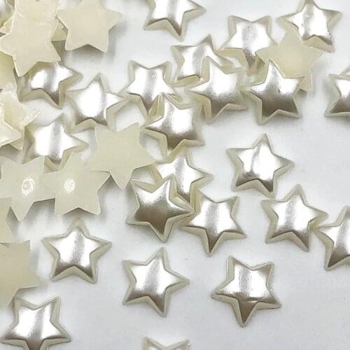 Upick 50/100pcs Plastic Pearl Star Flatback Acessories