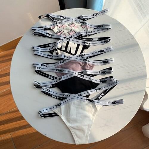 Cotton Women Panties Sexy Briefs PINK Letter Underwear Seamless Fashion Thongs Low Waist G-String Lady Intimates Girls Lingerie