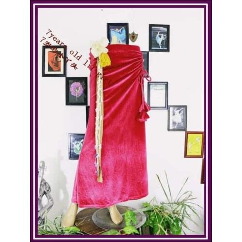 Bellydance Costume Tribal Fusion velvet skirt with Open Slit SRA30