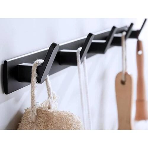 3/4/5/6 Hooks Coat Rack Wall Mounted Heavy Duty Hanger, Metal Coat Hook Rail for Coat Clothes Hat Towel Jacket