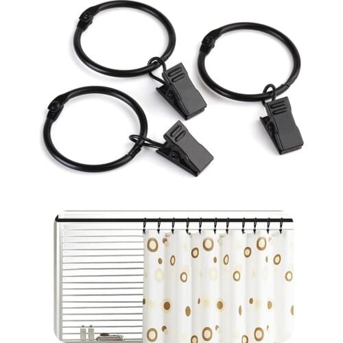 40pcs Metal Openable Curtain Rings Clips Heavy Duty Rustproof Vintage Decorative Drapery Eyelet Curtain Rods Hangers Rings