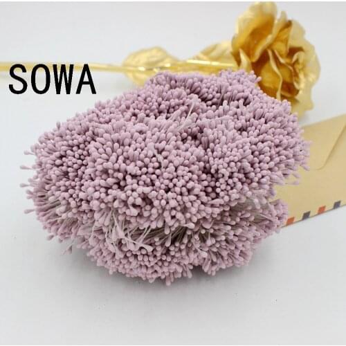 4500pcs 3"length 1.5mm Light Purple Color Matte Stamen Double heads Strong Stem Flower Cake Stamens
