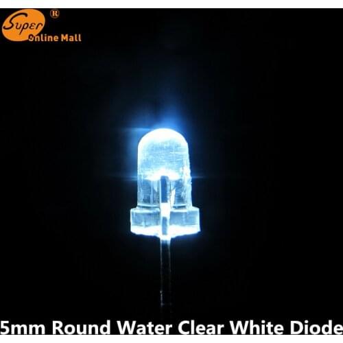 5mm white 1000PCS ROUND TOP WATER CLEAR Emitting Diodes Urtal Bright LEDS lamp 5MM led kit