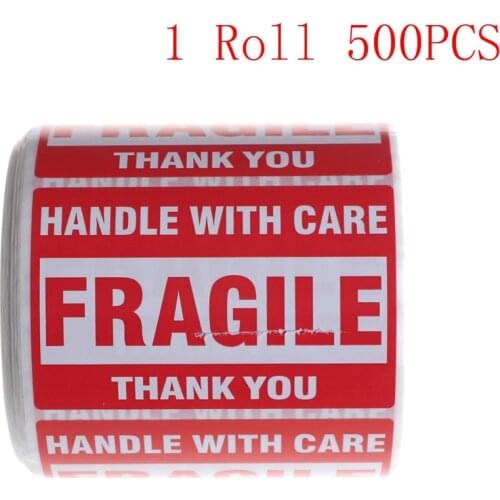 40/50/500Pcs/Roll Packing Warning Stikcer FRAGILE Handle With Care With THANK YOU Shipping Label Sticker