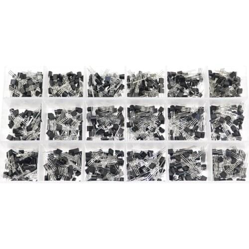900pcs 18 specifications triode transistor set PNP/NPN commonly used in-line TO-92 with component box
