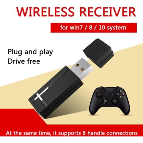 2.4GHz PC Wireless Controller Adapter for Windows 7/8/10 Laptops PC USB Joystick Wireless Receiver for XBOX ONE
