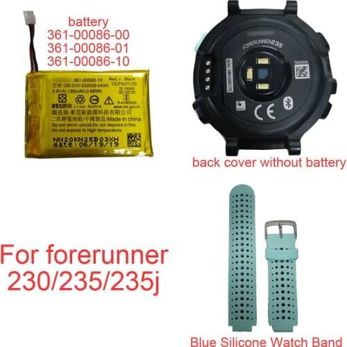 Original For GARMIN Forerunner 230 235 235j Battery 361-00086-00 361-00086-01 361-00086-10 Silicone Strap Back Cover Replacement