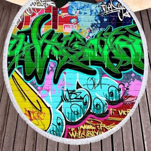 Drop Shipping New Retro Summer Round Beach Towels With Tassels Sports Bath Shower Towels Yoga Mat toalla playa Beach Blanket