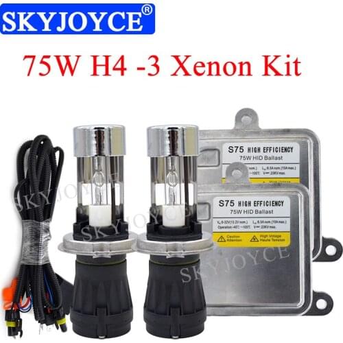 12V/24V Universal 75W H4 Bixenon HID Car Headlight Kit H4 Hi/Lo Beam AUTO bulb 4300k 6000k 8000k high power 24V 75w hid ballast
