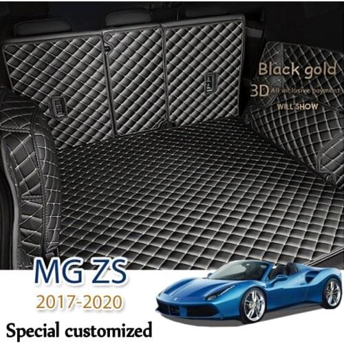 Custom Leather Car Trunk Mats For MG ZS 2017-2020 Rear Trunk Floor Mat Tray Carpet Mud