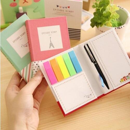 Creative Tower Hardcover Combine Memopad Notepad Stationery Diary Notebook Office School Supplies With Pen LX1629