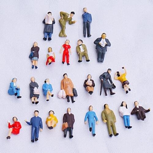 24pcs 1:87 Street People Figures Passenger Miniature for HO Miniature Scenes