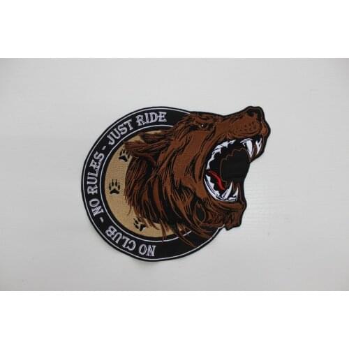 Roaring Bear Embroidery Patches Motorcycle Biker for Jacket Back 32cm * 25 cm