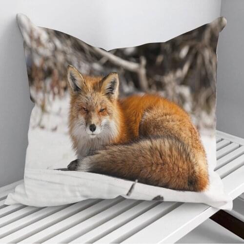 Animal Fox Throw Pillows Cushion Cover On Sofa Home Decor 45*45cm 40*40cm Gift Pillowcase Cojines Dropshipping