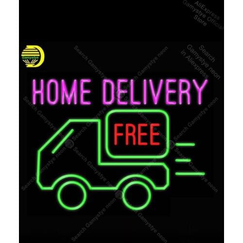 NEON SIGN For Home Delivery Free Bus NEON Bulbs Sign Beer Signs Lighted Glass Display Boards Tube Neon Shop Neon Window Lights