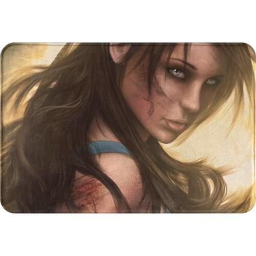 Tomb Raider Game Non-slip Doormat Lara Croft Bath Kitchen Mat Welcome Carpet Flannel Modern Decor
