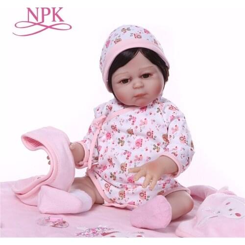 NPK New arrival 19" 48cm Soft Silicone Doll Reborn Baby Toy For baby Baby Birthday Gift For Child Bedtime Early Education
