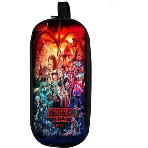 Stranger Things pen bag Double Layer Pencil Cases Girls Makeup bag Kid School Storage Bag boys Pencilcase School Box gifts