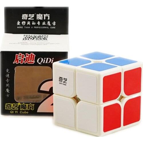 QiYi QiDi Cube 2X2 Magic Cube 2 By 2 Cube 50mm Speed Pocket Sticker Puzzle Cube Professional Educational Toys for Children Gift