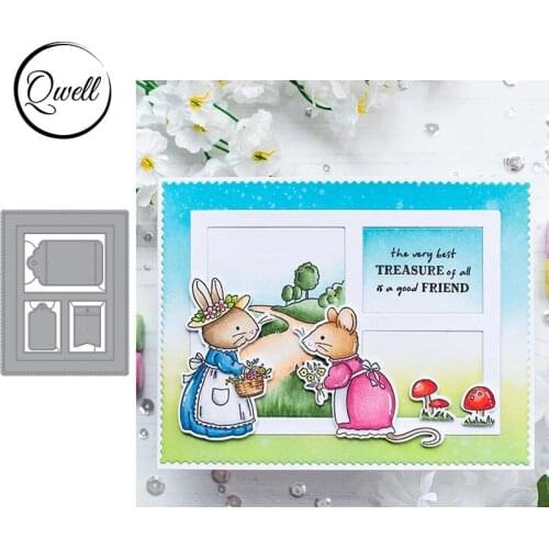 QWELL Tag Photo Album Frame Metal Cutting Dies for Scrapbooking and Card Making Paper Embossing Craft New 2019 die cuts