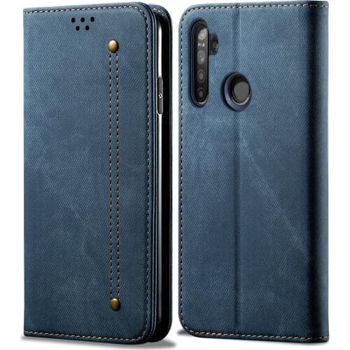 Realme C3 C15 C21 Premium Flip Case Solid Leather Wallet Card Holder for OPPO Realme C15 Case Realmi C11 C12 C 3 15 Shockproof