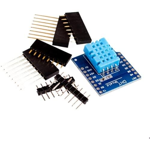 1 Set DHT Shield For Wemos D1 Mini DHT11 DHT22 Single-Bus Digital Temperature And Humidity Sensor Module With Matching Pins