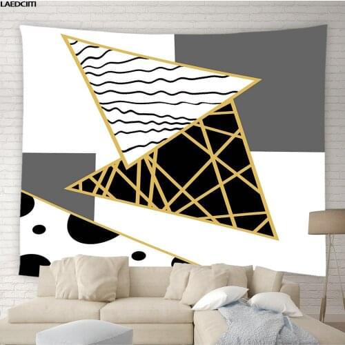 Modern Geometric Tapestry Colorful Stripes Creative Art Background Wall Hanging Cloth Living Room Bedroom European Home Decor
