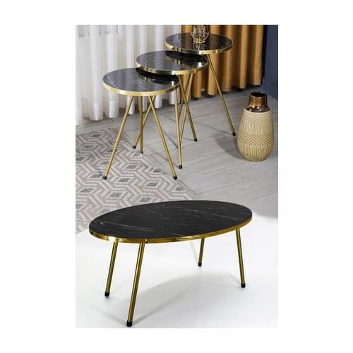 Modern Zigon coffee table And coffee table in the Middle Ellipse Gold Metal Toe Gold Bendir Set coffee tables table basse furniture living room table