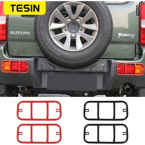 TESIN Metal Rear Fog Light Cover Trim Guards Protector Bumper Car Accessories Fog Lamp Car Styling For Suzuki Jimny 2007-2015
