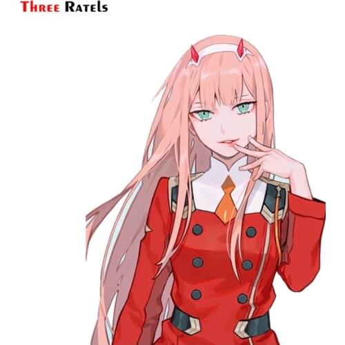 Three Ratels FC276 Darling in the Franxx 02 zero two waifu Anime bike stickers on car Motorcycle Suitcase