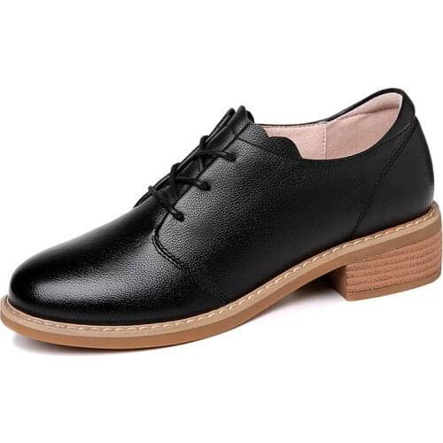 Round Toe Thick Heel Shoes Lace-Up Solid Color WomenS Shoes Water Platform WomenS Shoes