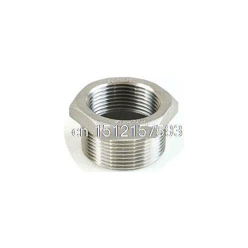 5pcs 1/4" Male x 1/8" Female BSPP Stainless Steel Reducer Bushing Pipe Fitting
