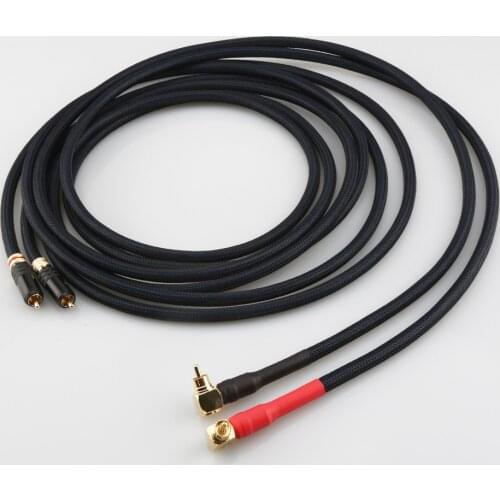 High Quality A10 HI-End Top Grade Silver Plated RCA Male To Right Angled RCA Audio Extension Cable HIFI