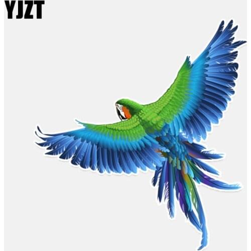 YJZT 12.7*13.9CM Pretty With Open Wings Parrot Decor PVC Colored Car Sticker 11A0114
