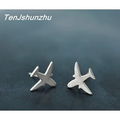 Fashion Prevent Allergy Airplane Stud Earrings for Women Wedding Earrings Jewelry EH566