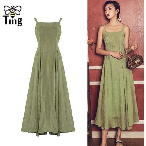 Tingfly Women Bohemian Strap Summer Long Dress Casual Sleeveless Backless A Line Boho Dresses Holiday Beach Style Vestidos