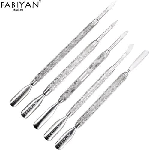 1PC Stainless Steel Cuticle Pusher Dead Skin Nail Art Metal Manicure Care Pedicure Tools Finger Double Sides 2 Ways Remover Push
