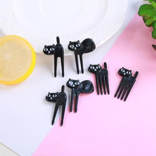 6 PCS Kids Animal Farm Fruit Fork Cartoon Snack Cake Dessert Kitchen Food Toothpick Lunch Party Decoration