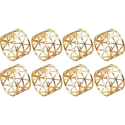 8 Pcs Of Round Mesh Napkin Ring Holder, Table Set Suitable For Casual Or Formal Occasions And Wedding Parties-ABUX