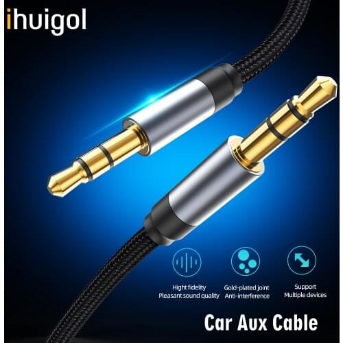 Ihuigol 3.5mm Audio Cable Male to Male Aux Cable Stereo Speaker Wire Car Headphone Adapter For iPhone Samsung Xiaomi Oneplus MP3