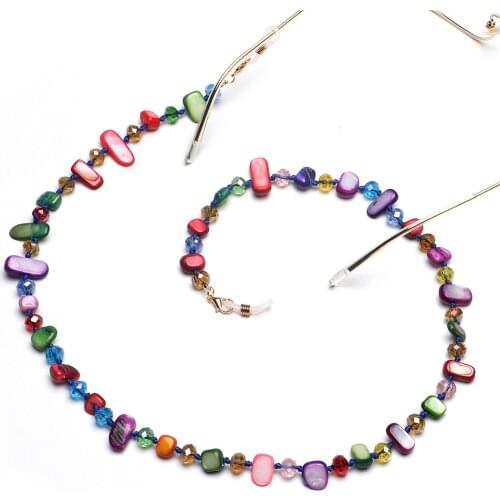 Natural Stone Ceystal Beads Chain Sunglasses Chains Necklace Reading Glasses Cord Holder Neck Strap Rope for Eyewear Face Mask