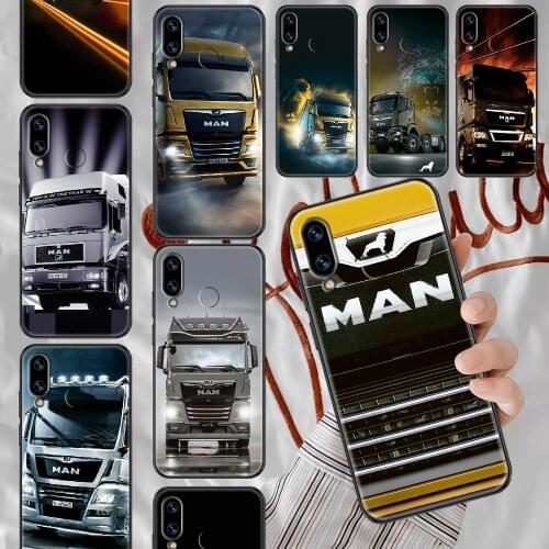 Man trucks Phone case For Huawei Honor 6 7 8 9 10 10i 20 A C X Lite Pro Play black soft bumper pretty Etui luxury waterproof art