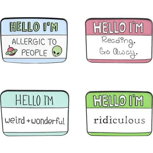 Label Enamel Pin Badges Anime Brooches For Women Cute Tag Lapel Pins Decorative Badges Gothic Mini Brooches Jewelry On Backpack