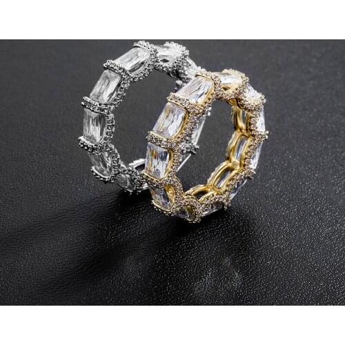 EYER Wholesale Round Geometric Hoop Ring For Women Accessories Full Cubic Zirconia rings Jewelry pendientes mujer moda